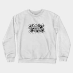 Ghost sighthound ink drawing design Crewneck Sweatshirt
